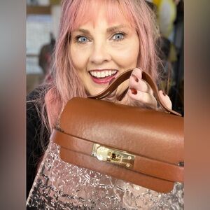 Acrylic and PU Leather Purse Shape Storage Box